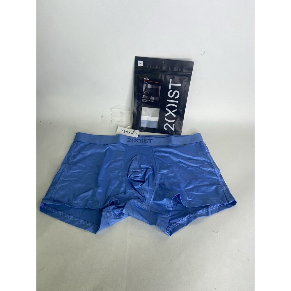2xist Sexy Sliq Ultra Low Rise Trunk Boxer Lichen Blue Mens Size M
